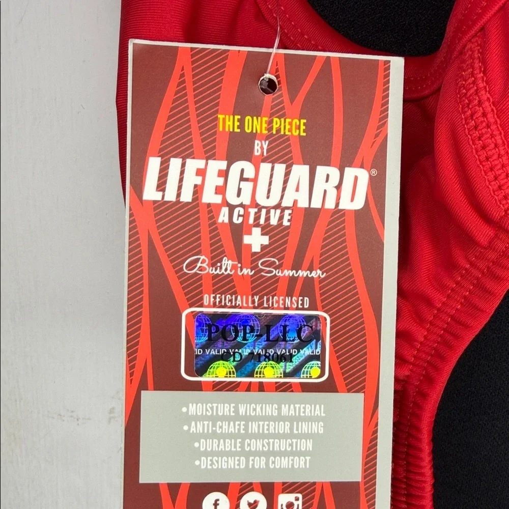 NWT One Piece Official LIFEGUARD® Red Racerback Swimsuit Size 30 / XS -Small NWT - Picture 9 of 11